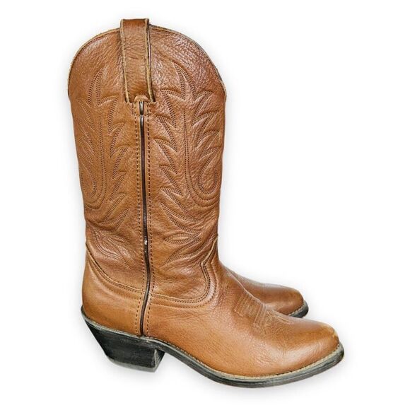 Durango Mid Calf Pull-on Western Cowboy Boots Brown Leather RD4104 Women's 6M - Picture 3 of 11